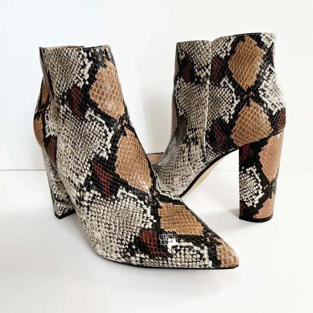 Saks Fifth Avenue Snakeskin Ankle Boots Size 10